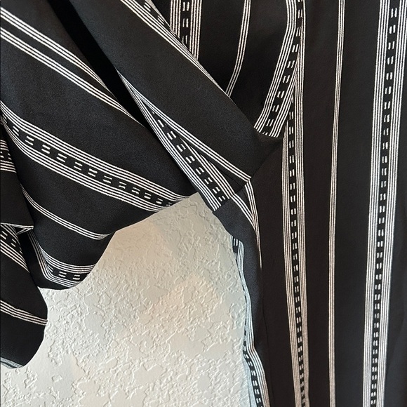 Topshop Black and White Striped Wide Leg Pants - Picture 4 of 14